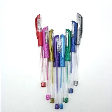 Długopis żelowy z metalicznym brokatem